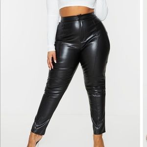 Black PrettyLittleThing Plus Leather Pant